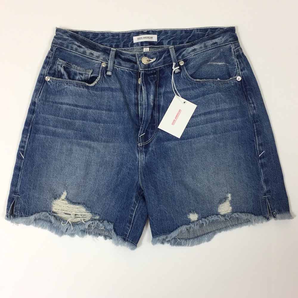 Good American The Cutoffs High Waist Shorts 27